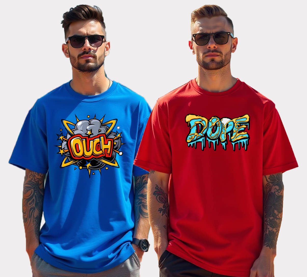     			Diversify Cotton Blend Oversized Fit Printed Half Sleeves Men's Round T-Shirt - Multicolor ( Pack of 1 )