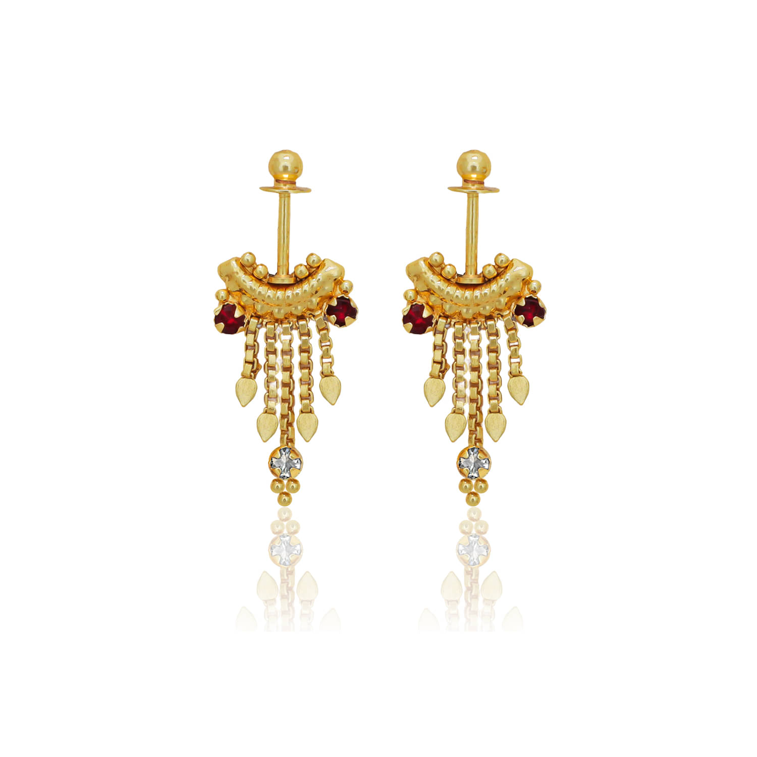     			Drashti Collection Golden Drop Earrings ( Pack of 1 )