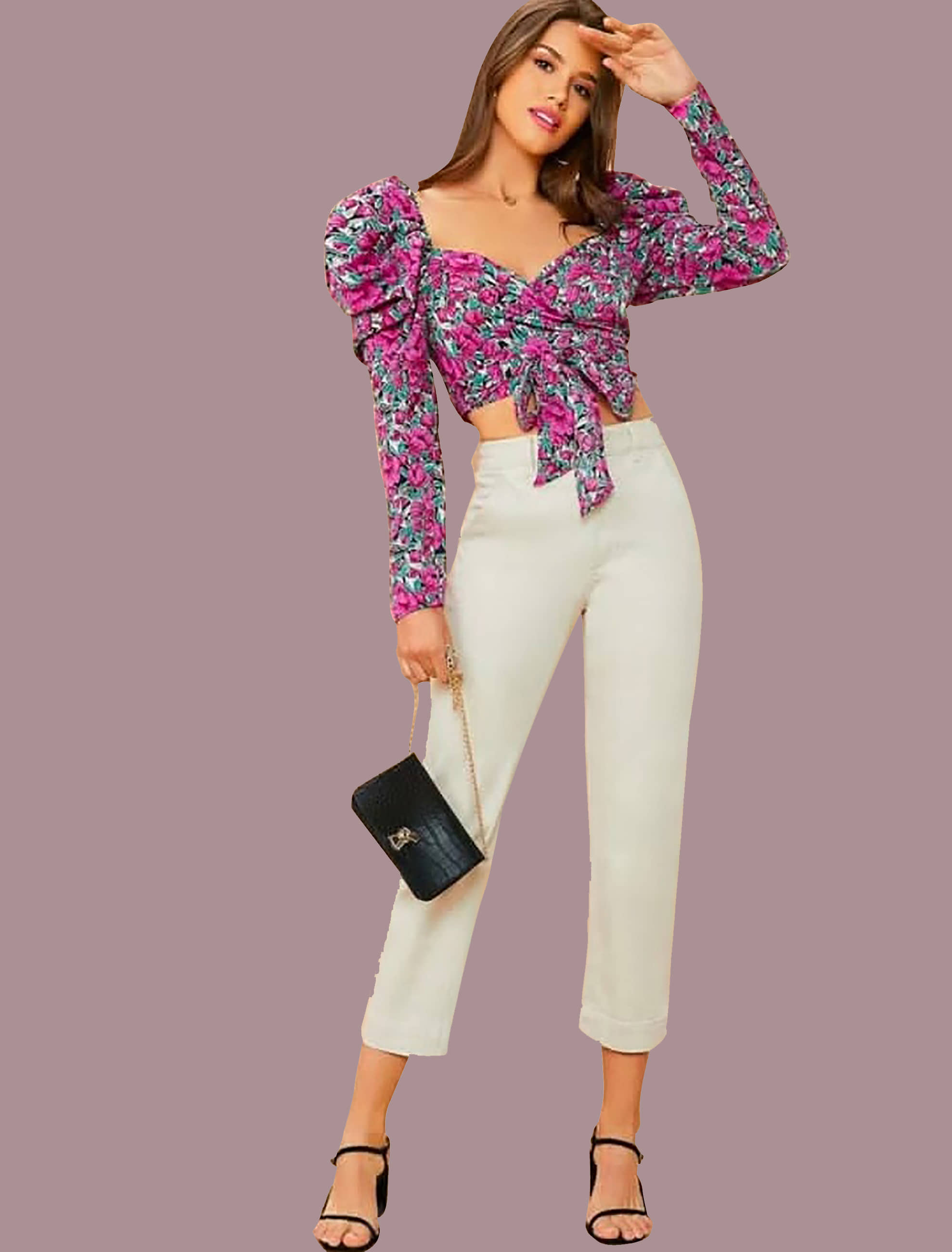 Dream Beauty Fashion Women's Polyester Crop Top ( Pink )