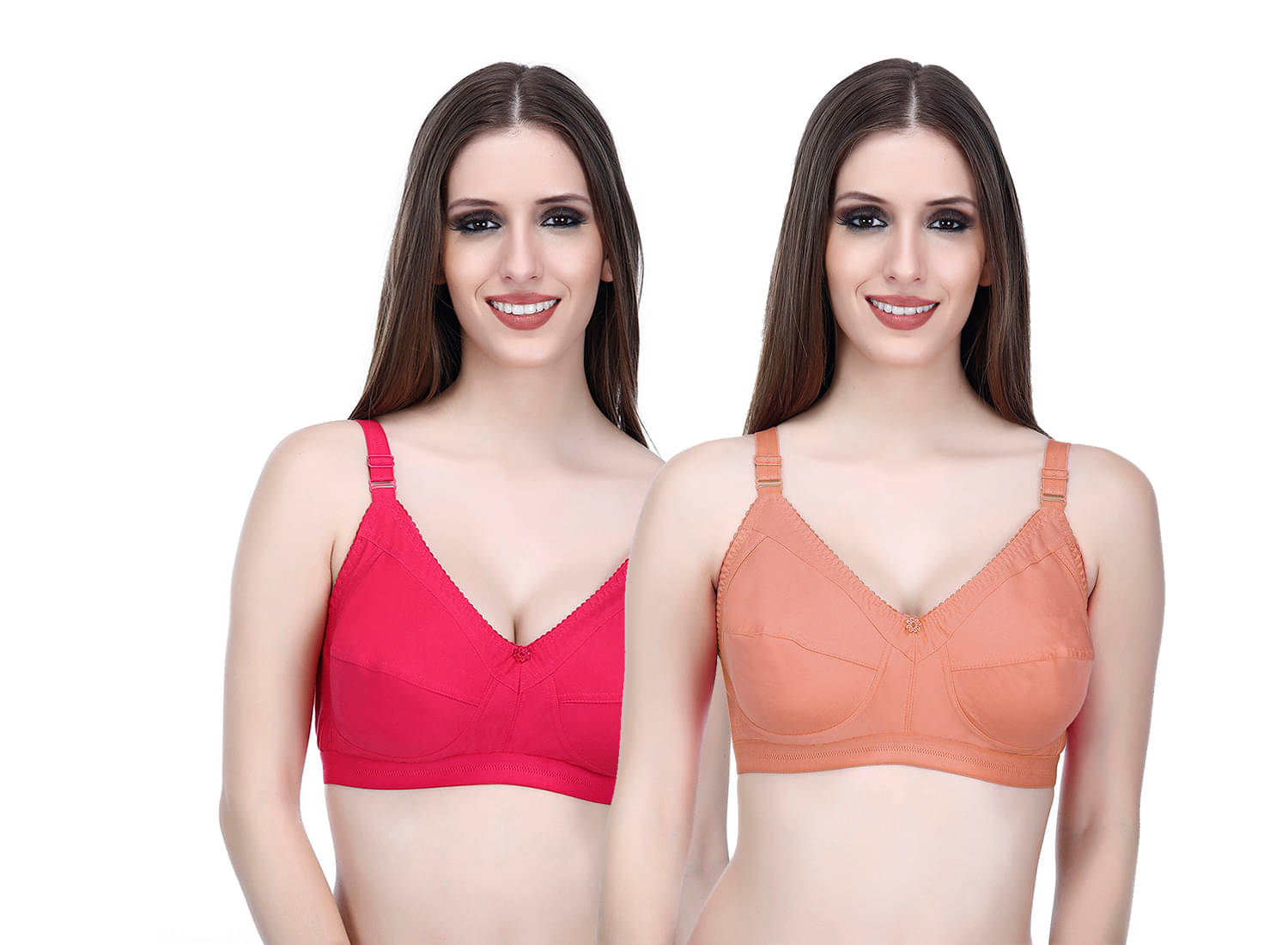 Elina Pack of 2 Cotton Non Padded Minimizer Bra For Women ( Multicolor )     			Elina Pack of 2 Cotton Non Padded Minimizer Bra For Women ( Multicolor )