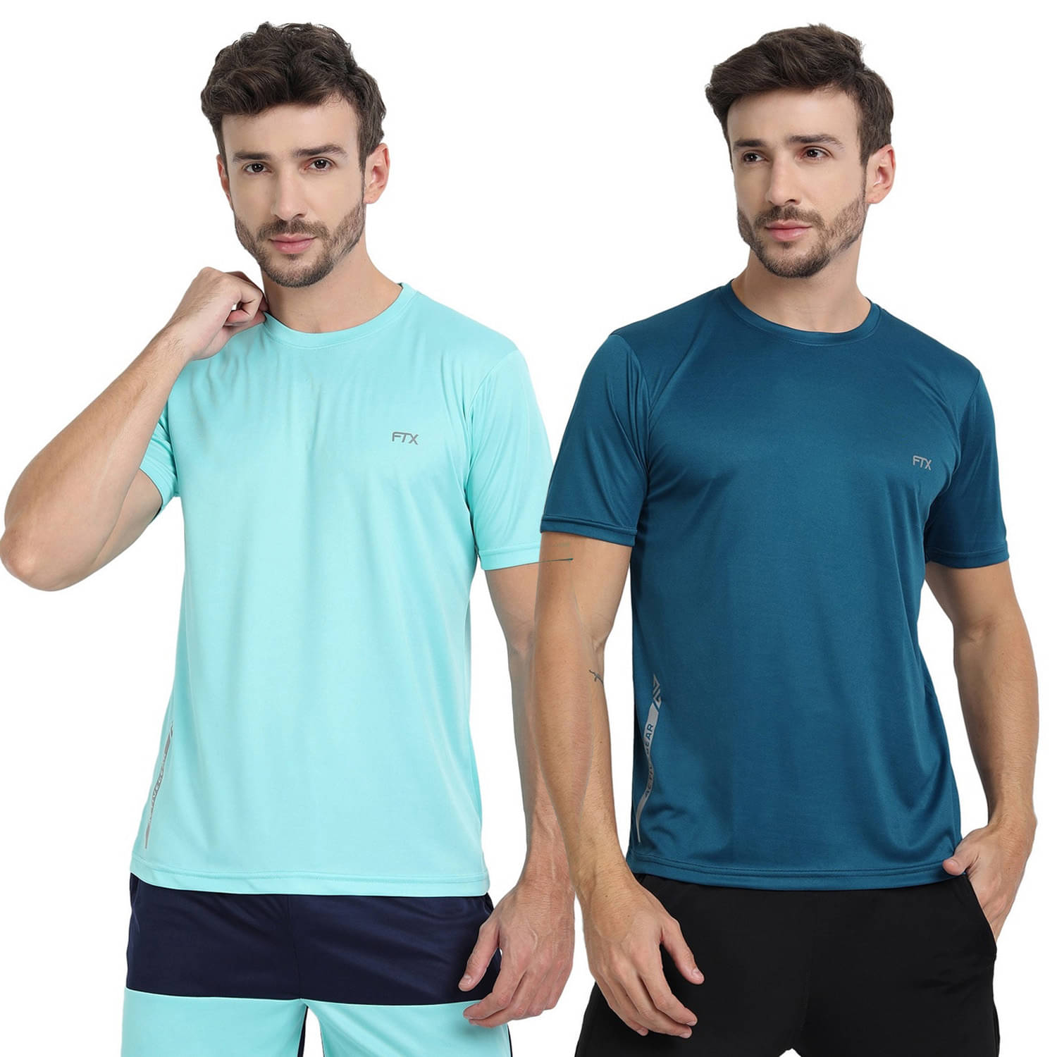 FTX Polyester Regular Fit Solid Half Sleeves Men's Round T-Shirt - Blue ( Pack of 2 ) FTX Polyester Regular Fit Solid Half Sleeves Men's Round T-Shirt - Blue ( Pack of 2 )