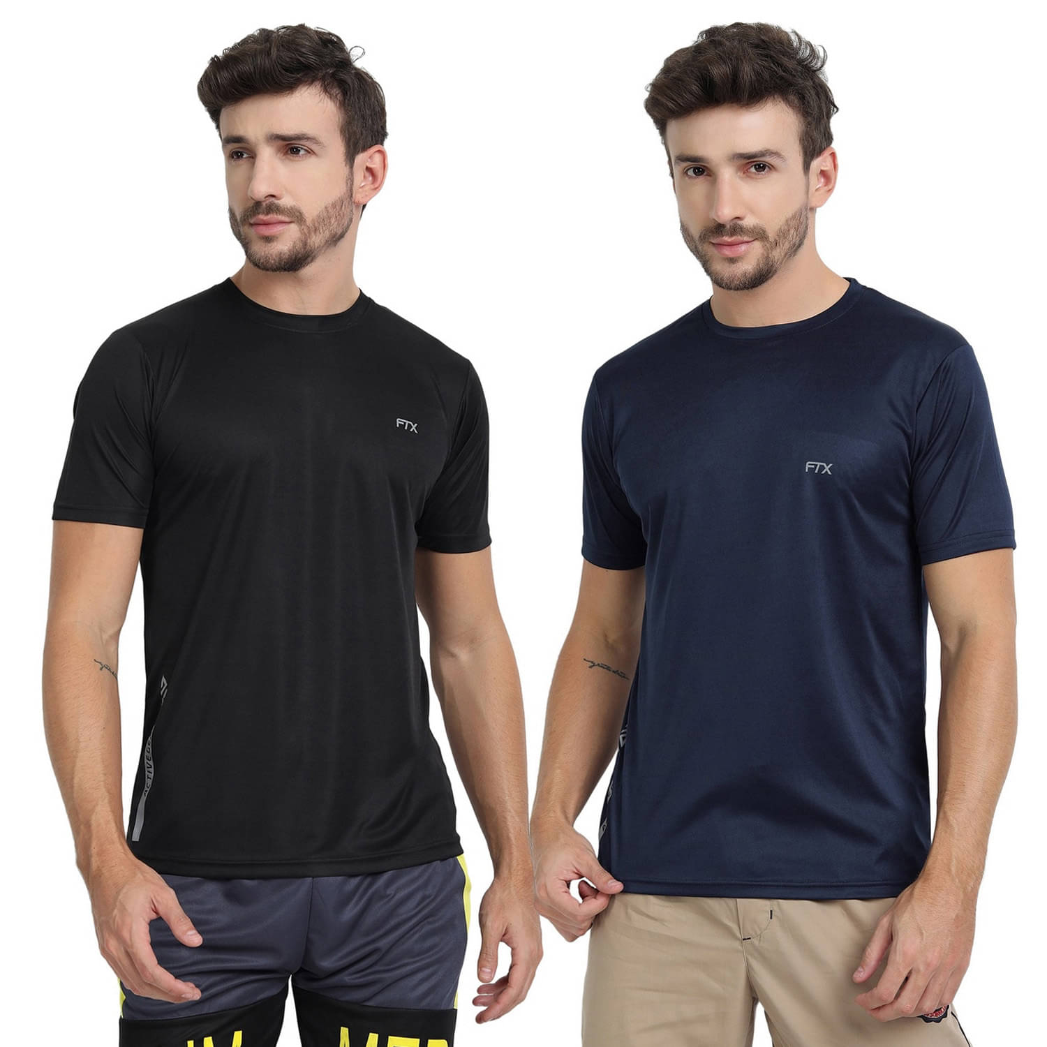 FTX Polyester Regular Fit Solid Half Sleeves Men's Round T-Shirt - Navy Blue ( Pack of 2 ) FTX Polyester Regular Fit Solid Half Sleeves Men's Round T-Shirt - Navy Blue ( Pack of 2 )