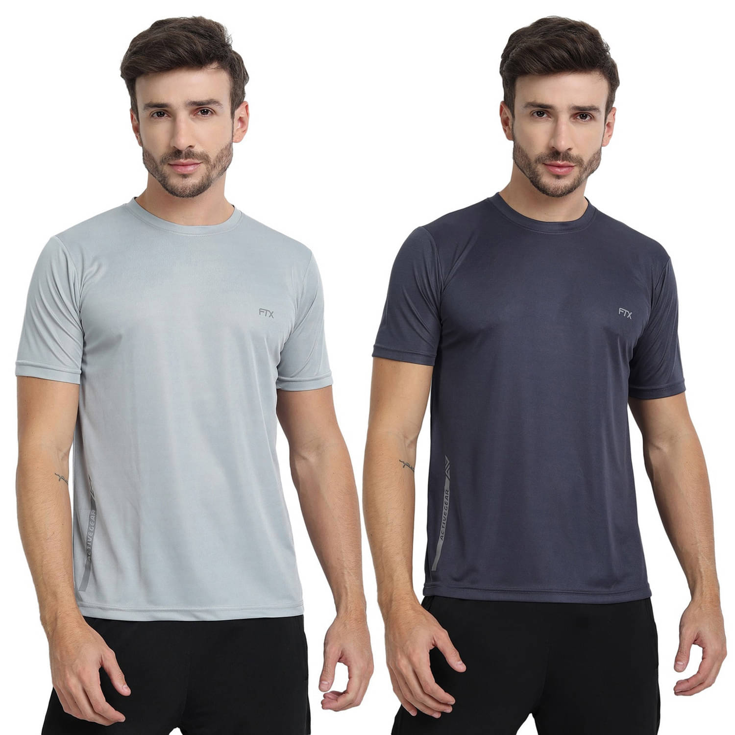 FTX Polyester Regular Fit Solid Half Sleeves Men's Round T-Shirt - Dark Grey ( Pack of 2 ) FTX Polyester Regular Fit Solid Half Sleeves Men's Round T-Shirt - Dark Grey ( Pack of 2 )