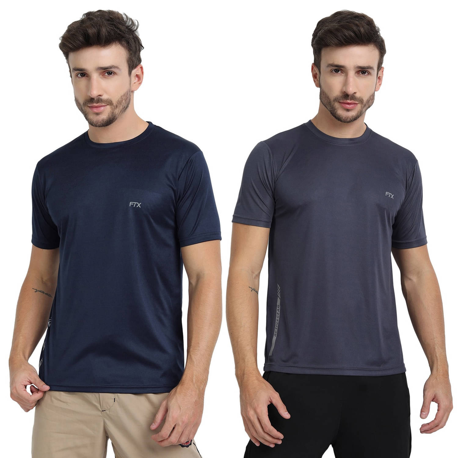 FTX Polyester Regular Fit Solid Half Sleeves Men's Round T-Shirt - Medium Grey ( Pack of 2 ) FTX Polyester Regular Fit Solid Half Sleeves Men's Round T-Shirt - Medium Grey ( Pack of 2 )