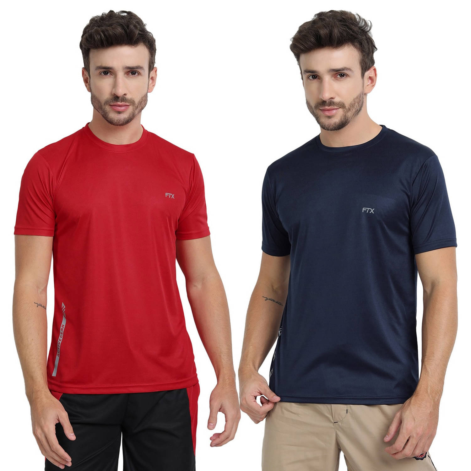 FTX Polyester Regular Fit Solid Half Sleeves Men's Round T-Shirt - Navy Blue ( Pack of 2 ) FTX Polyester Regular Fit Solid Half Sleeves Men's Round T-Shirt - Navy Blue ( Pack of 2 )