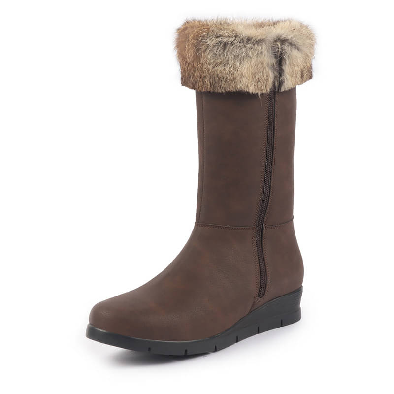 Fausto Brown Women's Mid Calf Length Boots     			Fausto Brown Women's Mid Calf Length Boots