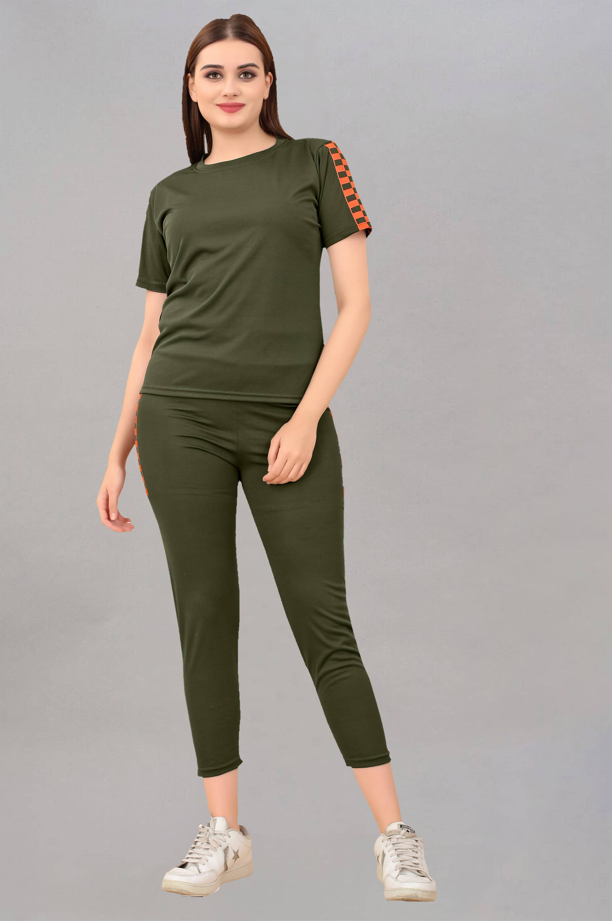     			INFRIM Green Cotton Blend Printed Tracksuit - Pack of 1