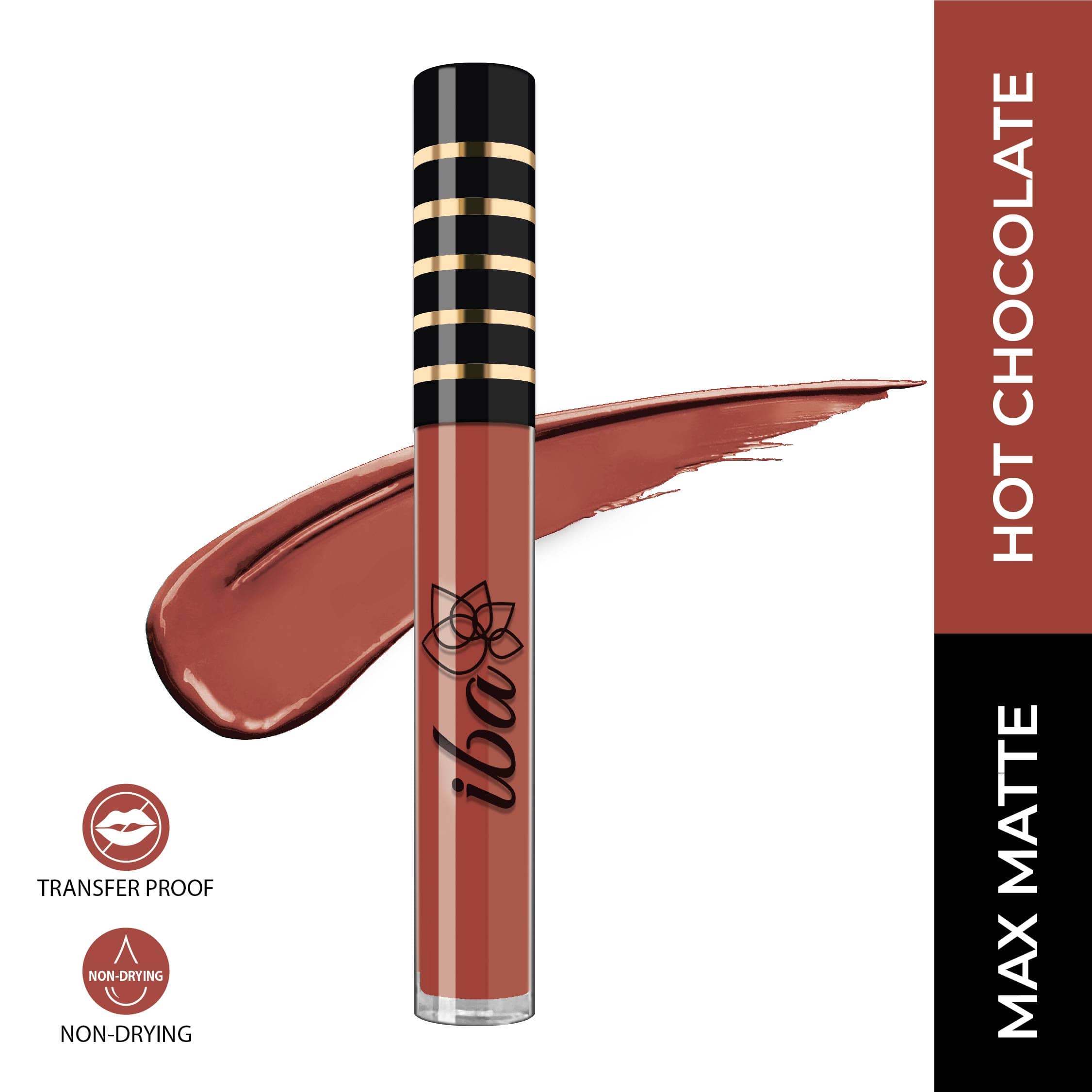 Iba Maxx Matte Liquid Lipstick Burgundy Blush, 2.6 ml , Transfer Proof , Non Drying (Pack of 1)