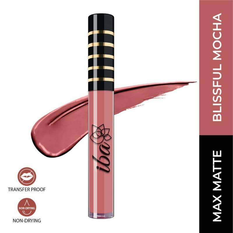 Iba Maxx Matte Liquid Lipstick Burgundy Blush, 2.6 ml , Transfer Proof , Non Drying (Pack of 1)