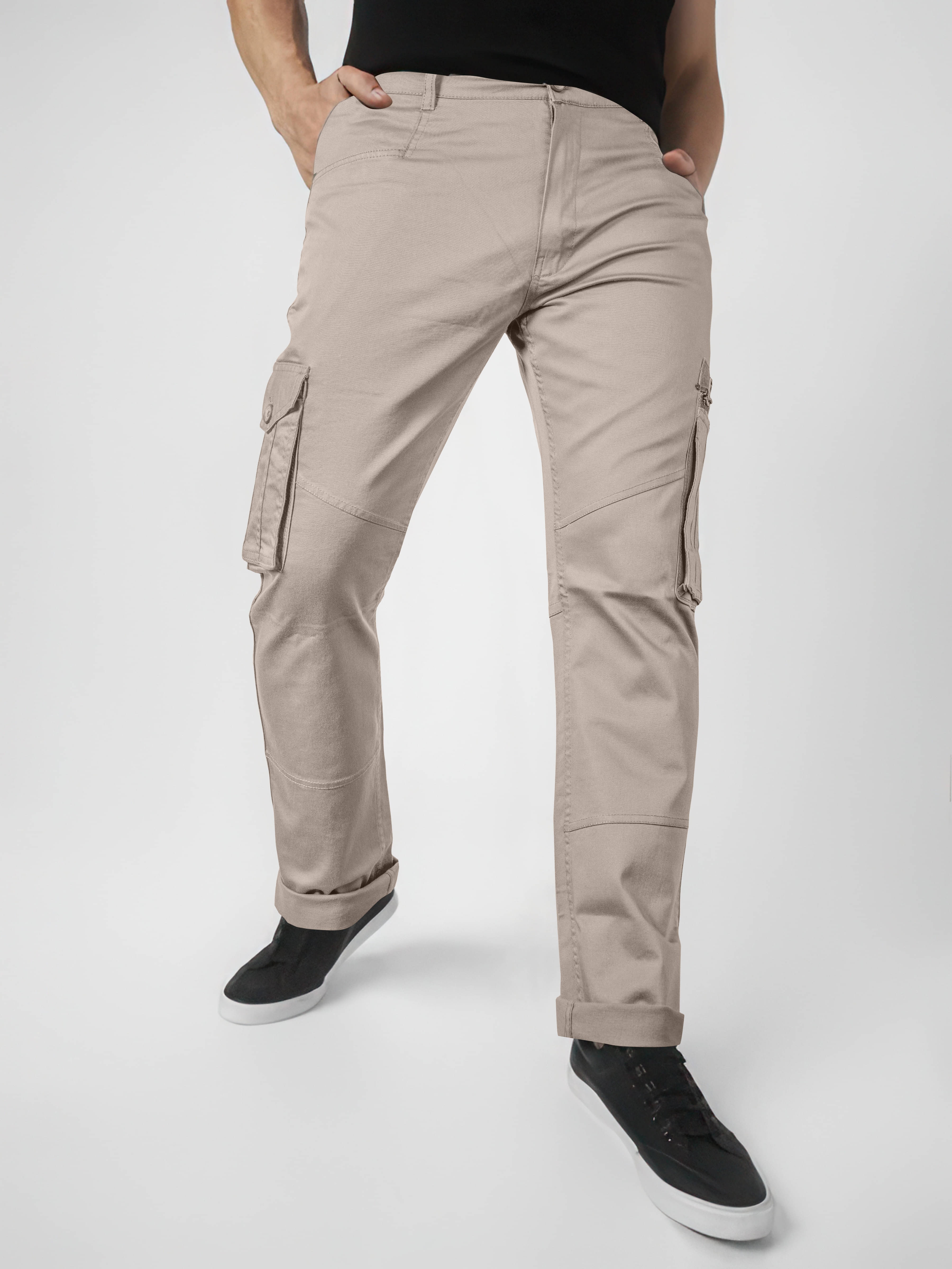     			JB JUST BLACK Regular Flat Men's Cargos - Grey ( Pack of 1 )