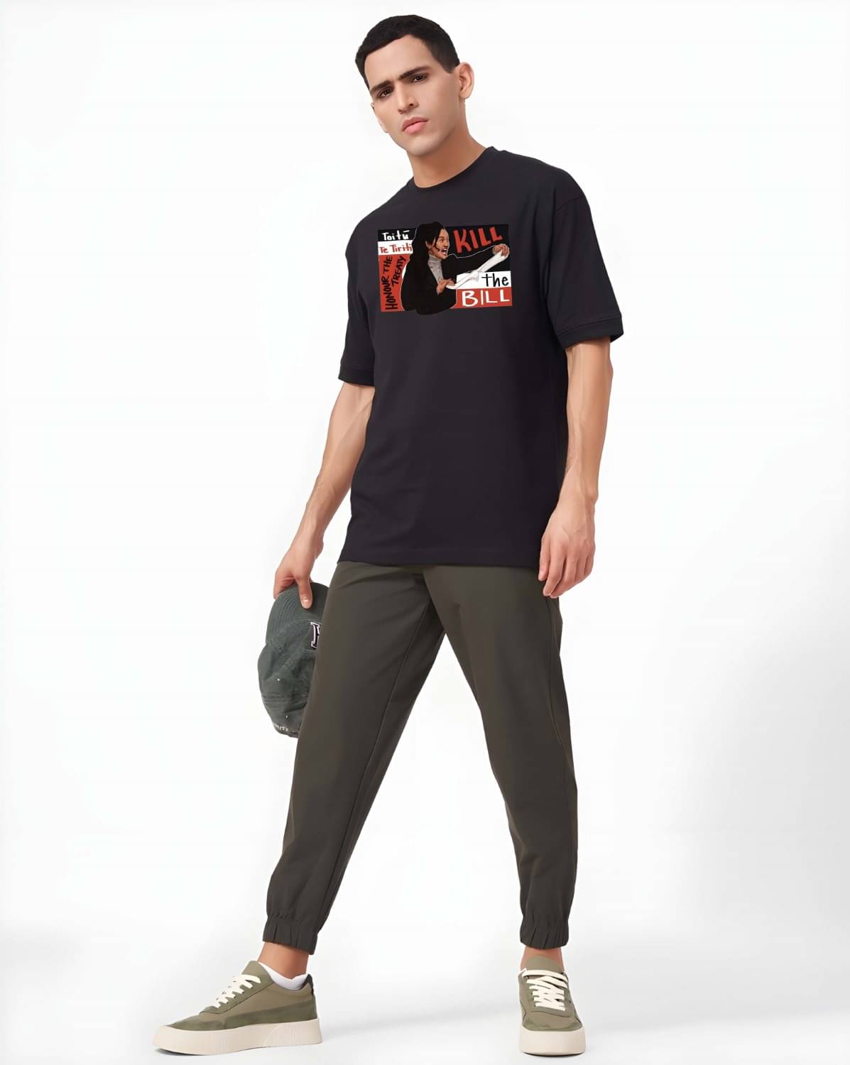 Kaido Cotton Oversized Fit Self Design Half Sleeves Men's Round T-Shirt - Black ( Pack of 1 ) Kaido Cotton Oversized Fit Self Design Half Sleeves Men's Round T-Shirt - Black ( Pack of 1 )
