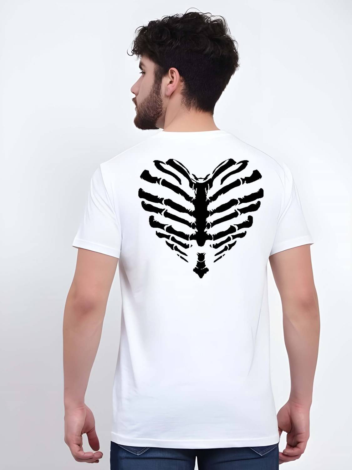    			Kaido Cotton Regular Fit Self Design Half Sleeves Men's Round T-Shirt - White ( Pack of 1 )