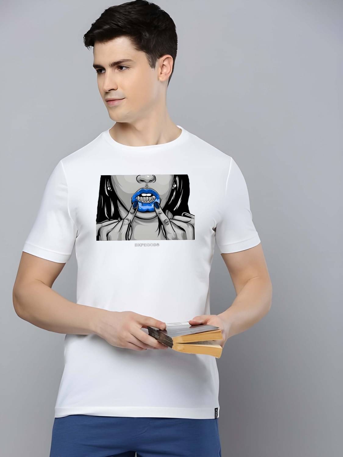 Kaido Cotton Regular Fit Self Design Half Sleeves Men's Round T-Shirt - White ( Pack of 1 ) Kaido Cotton Regular Fit Self Design Half Sleeves Men's Round T-Shirt - White ( Pack of 1 )