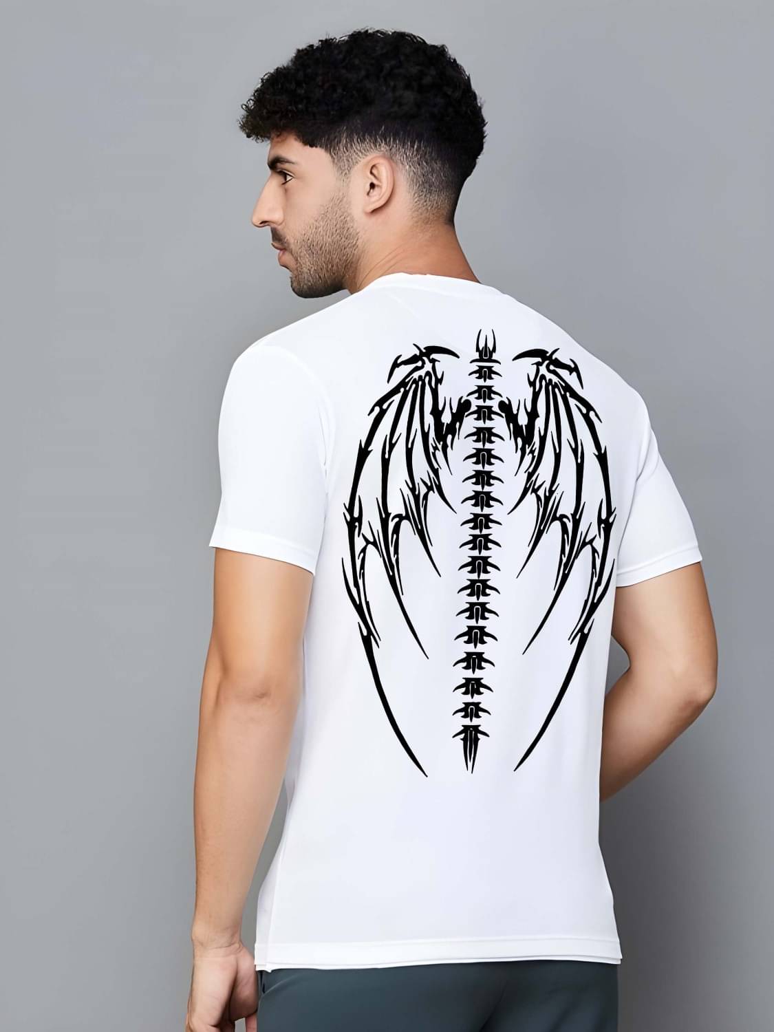     			Kaido Cotton Regular Fit Self Design Half Sleeves Men's Round T-Shirt - White ( Pack of 1 )