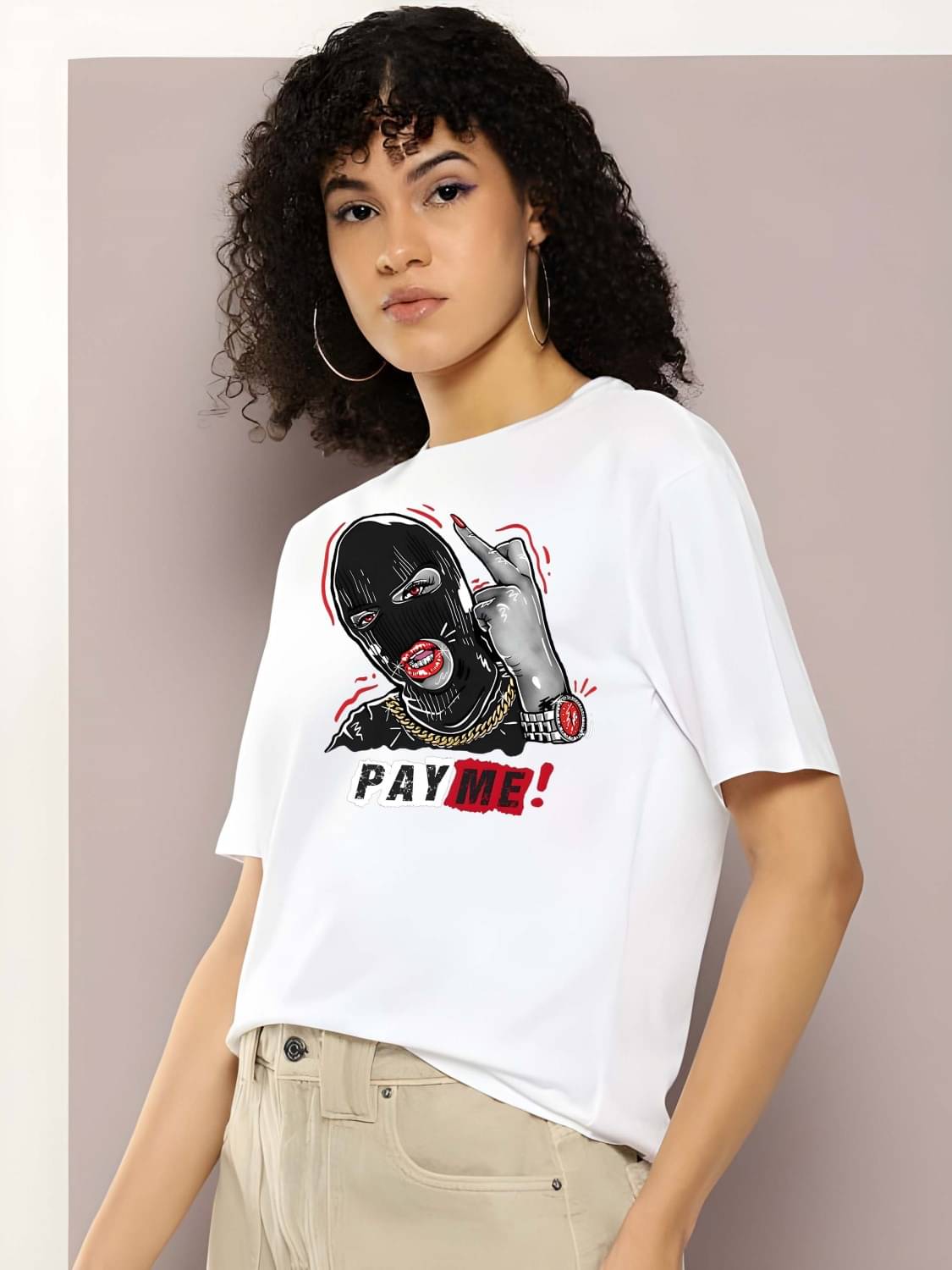 Kaido Women Cotton Self Design Regular Fit Round Neck T-Shirt ( White ) Kaido Women Cotton Self Design Regular Fit Round Neck T-Shirt ( White )
