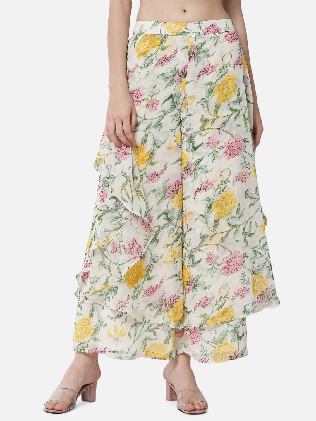 OTIRA Pack of 1 Georgette Flared Women's Palazzos ( Multicolor ) OTIRA Pack of 1 Georgette Flared Women's Palazzos ( Multicolor )