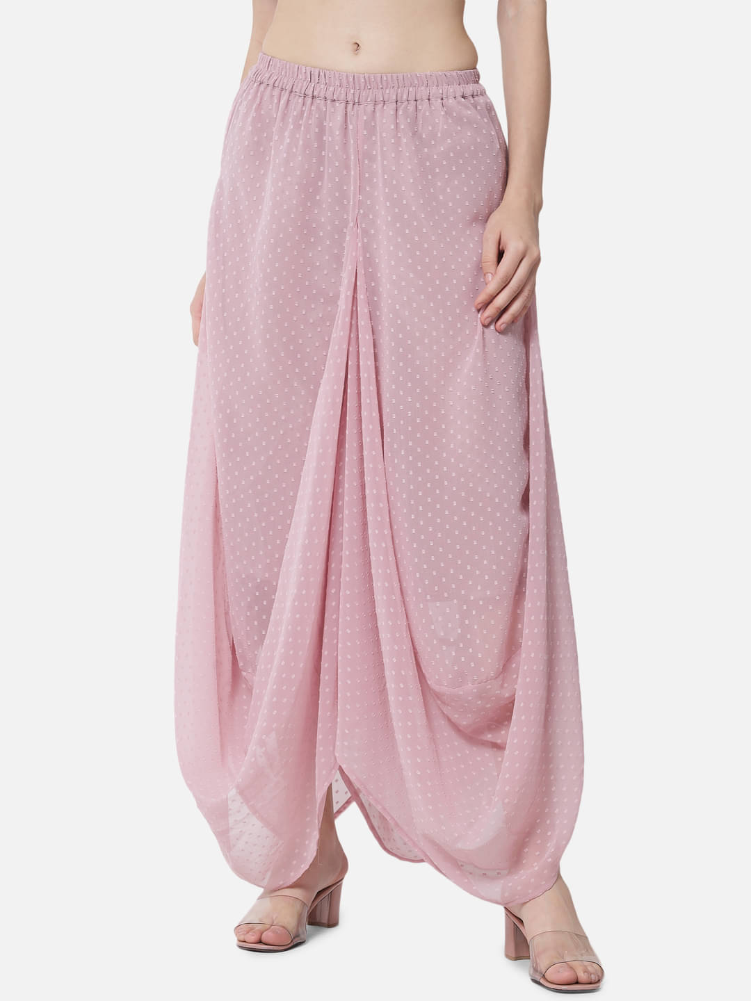 OTIRA Pack of 1 Georgette Flared Women's Palazzos ( Pink ) OTIRA Pack of 1 Georgette Flared Women's Palazzos ( Pink )