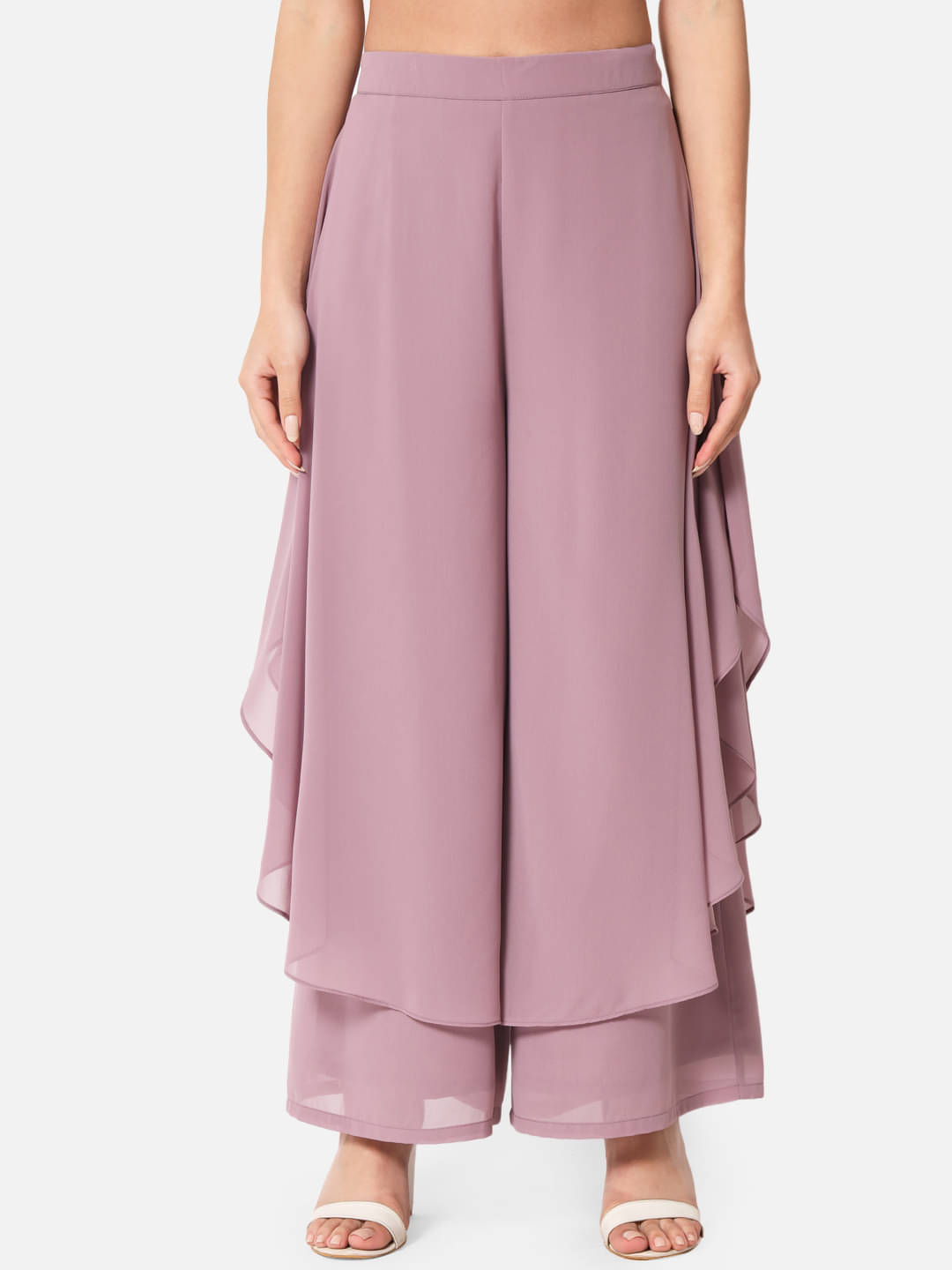     			OTIRA Pack of 1 Georgette Flared Women's Palazzos ( Purple )