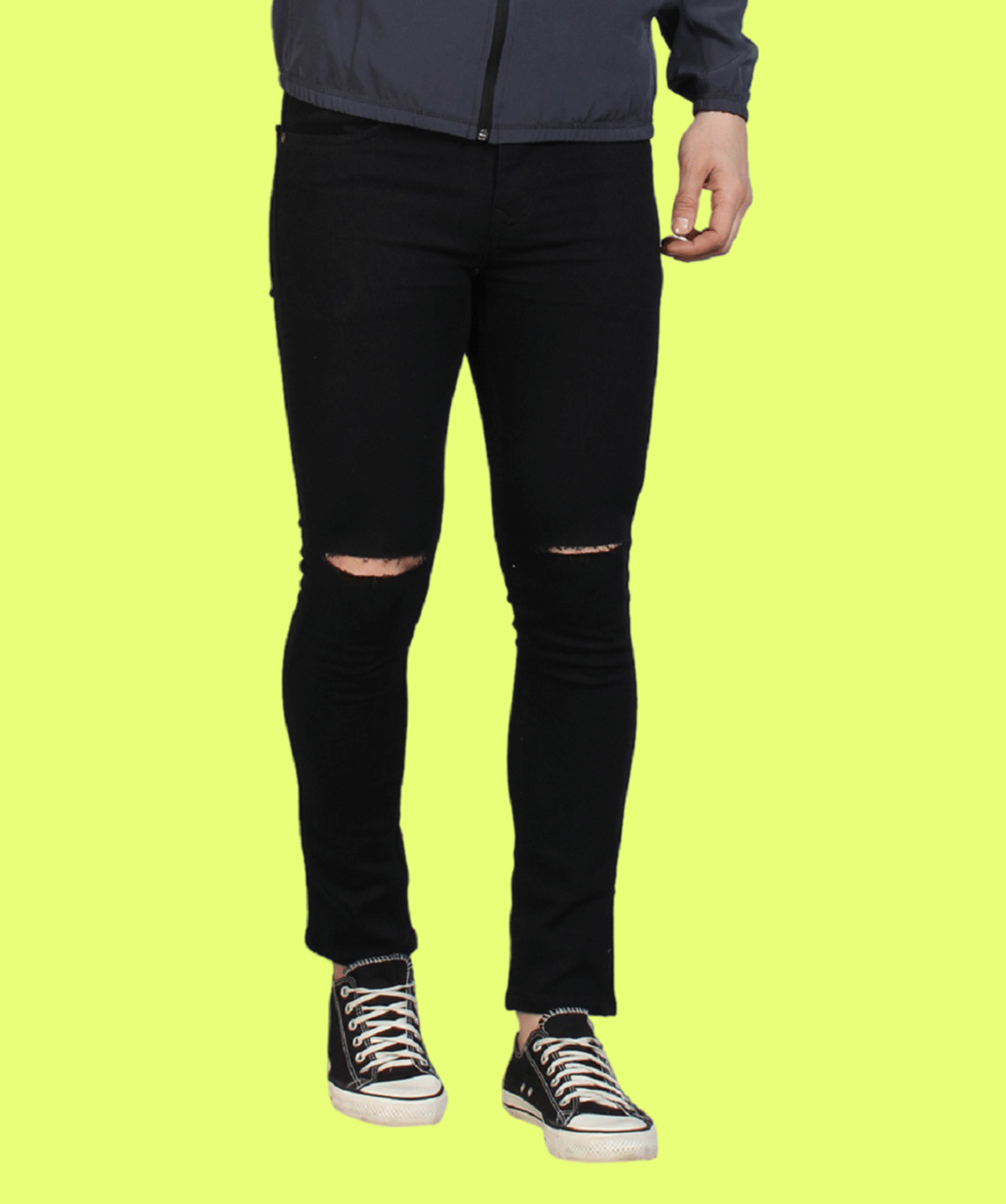 POKHINDA Slim Fit Distressed Men's Jeans - Black ( Pack of 1 ) - Jeans | Buy online on ZillyBuy