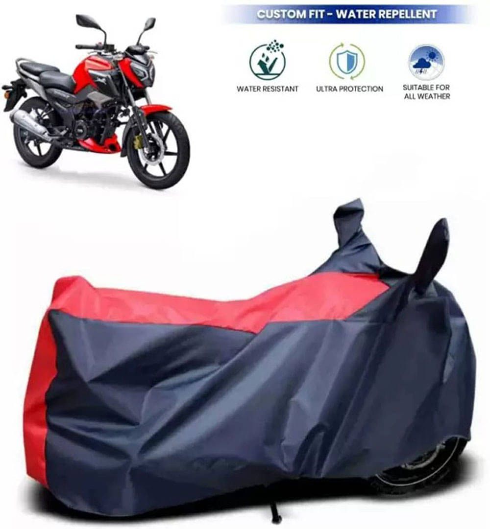 RONISH Bike Body Cover for TVS All Bike Models ( Pack of 1 ) , Red     			RONISH Bike Body Cover for TVS All Bike Models ( Pack of 1 ) , Red
