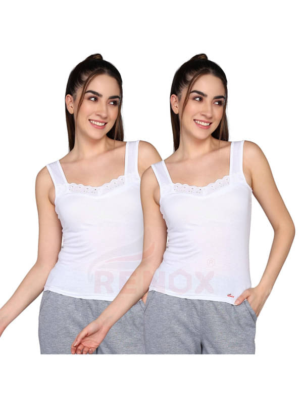     			Renox Pack of 2 Cotton Camisoles ( white )