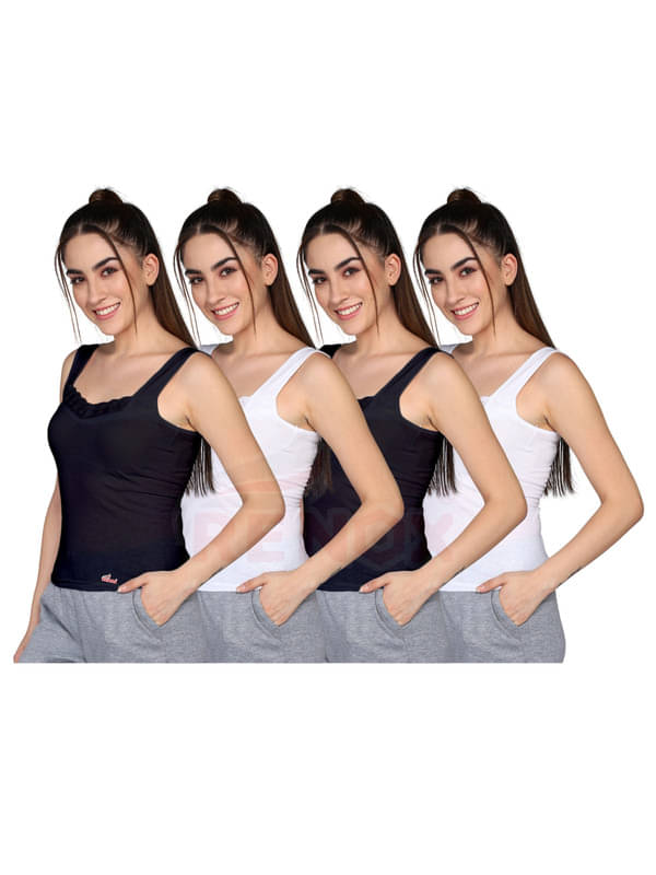     			Renox Pack of 4 Cotton Camisoles ( Silver )