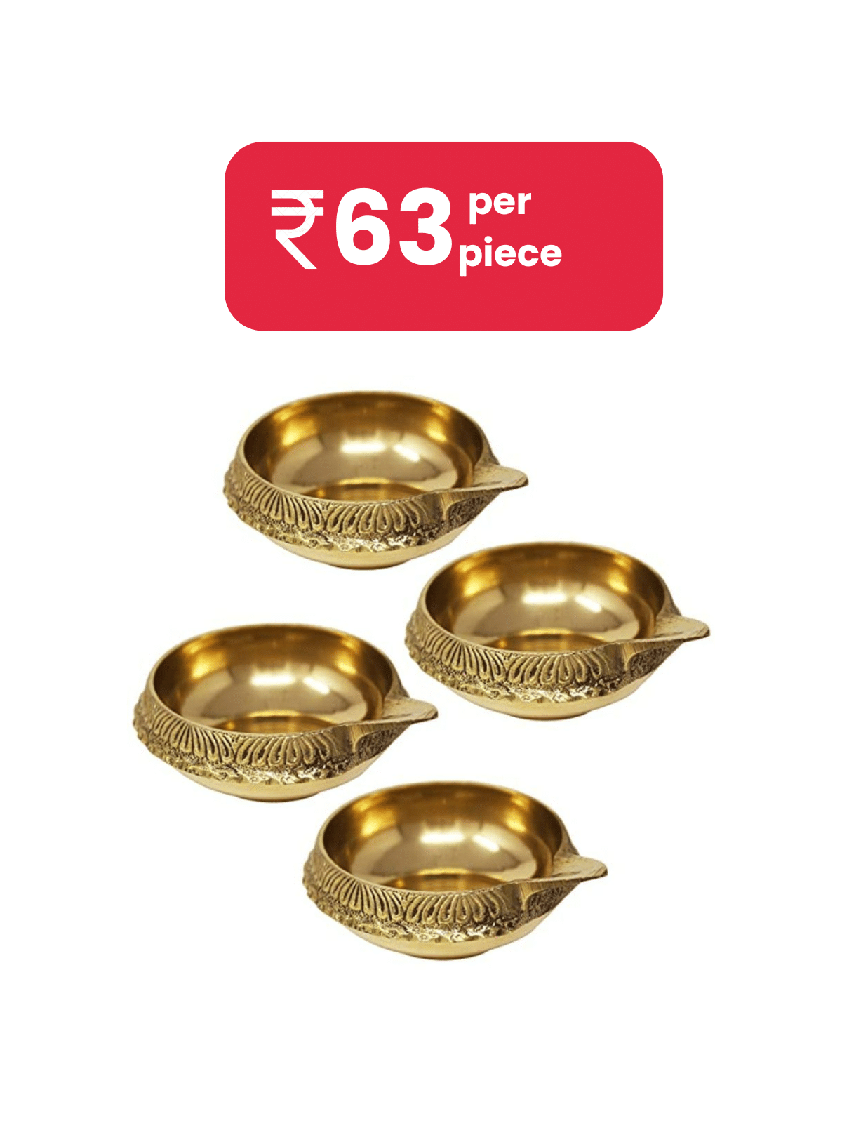     			Diya - Brass (Pack of 4)