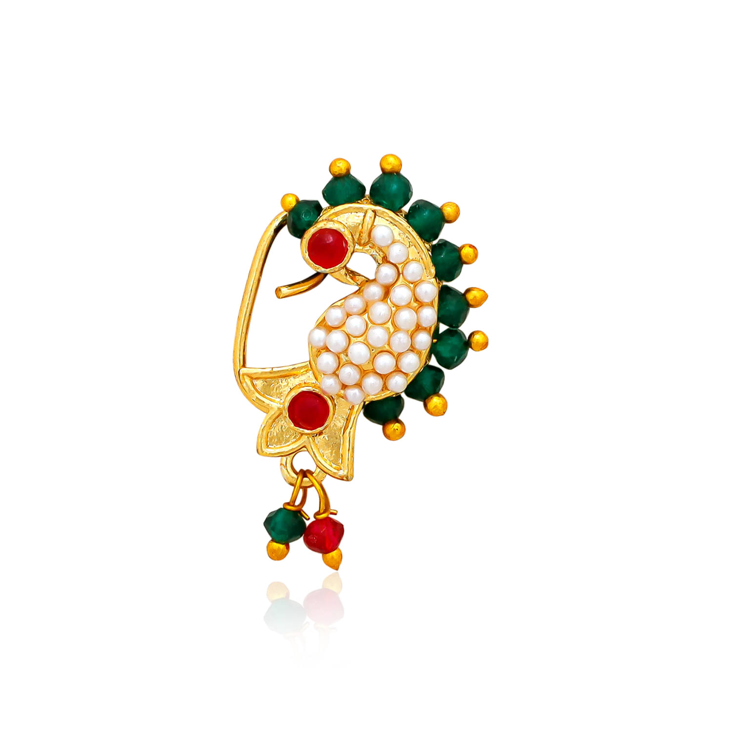 Traditional Maharashtrian Look Gold Plated Nose Rings For Women And Girls Traditional Maharashtrian Look Gold Plated Nose Rings For Women And Girls
