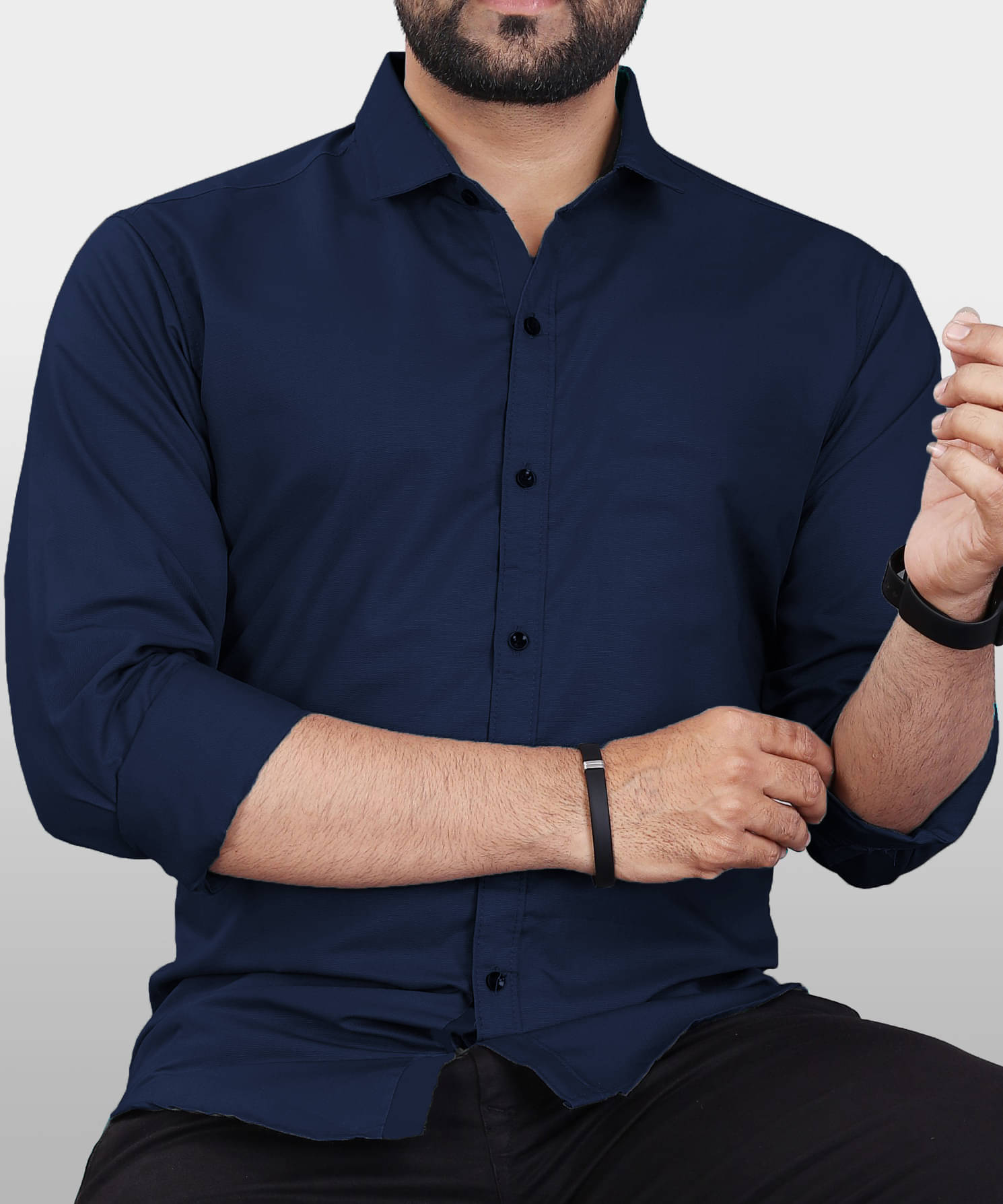 Vyzer Cotton Blend Regular Fit Solids Full Sleeves Men's Casual Shirt - Blue ( Pack of 1 ) Vyzer Cotton Blend Regular Fit Solids Full Sleeves Men's Casual Shirt - Blue ( Pack of 1 )