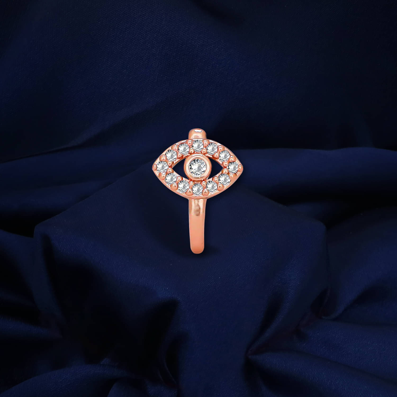     			Wester Look Daily Wear Rose Gold Plated AD Stone Nose Rings For Women And Girls