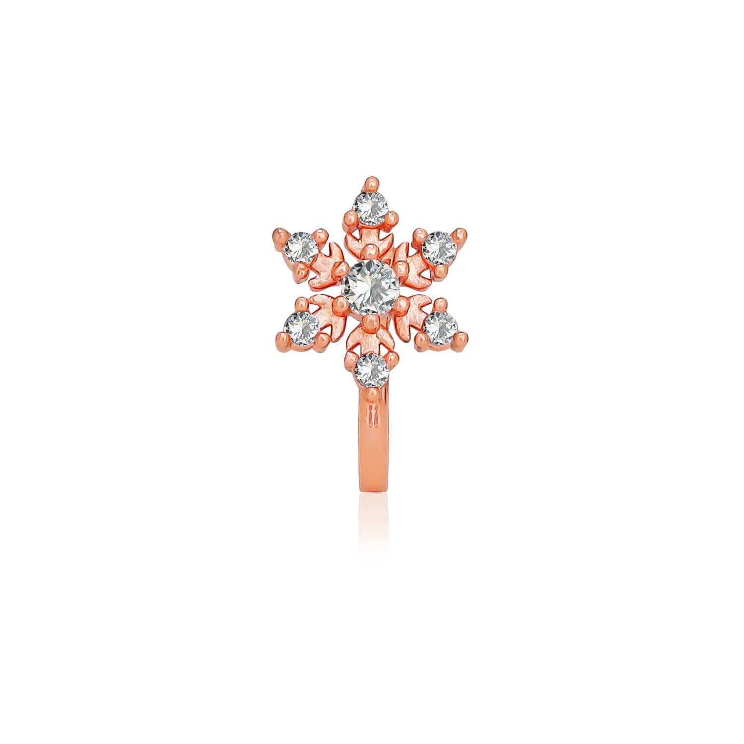 Wester Look Daily Wear Rose Gold Plated AD Stone Nose Rings For Women And Girls Wester Look Daily Wear Rose Gold Plated AD Stone Nose Rings For Women And Girls