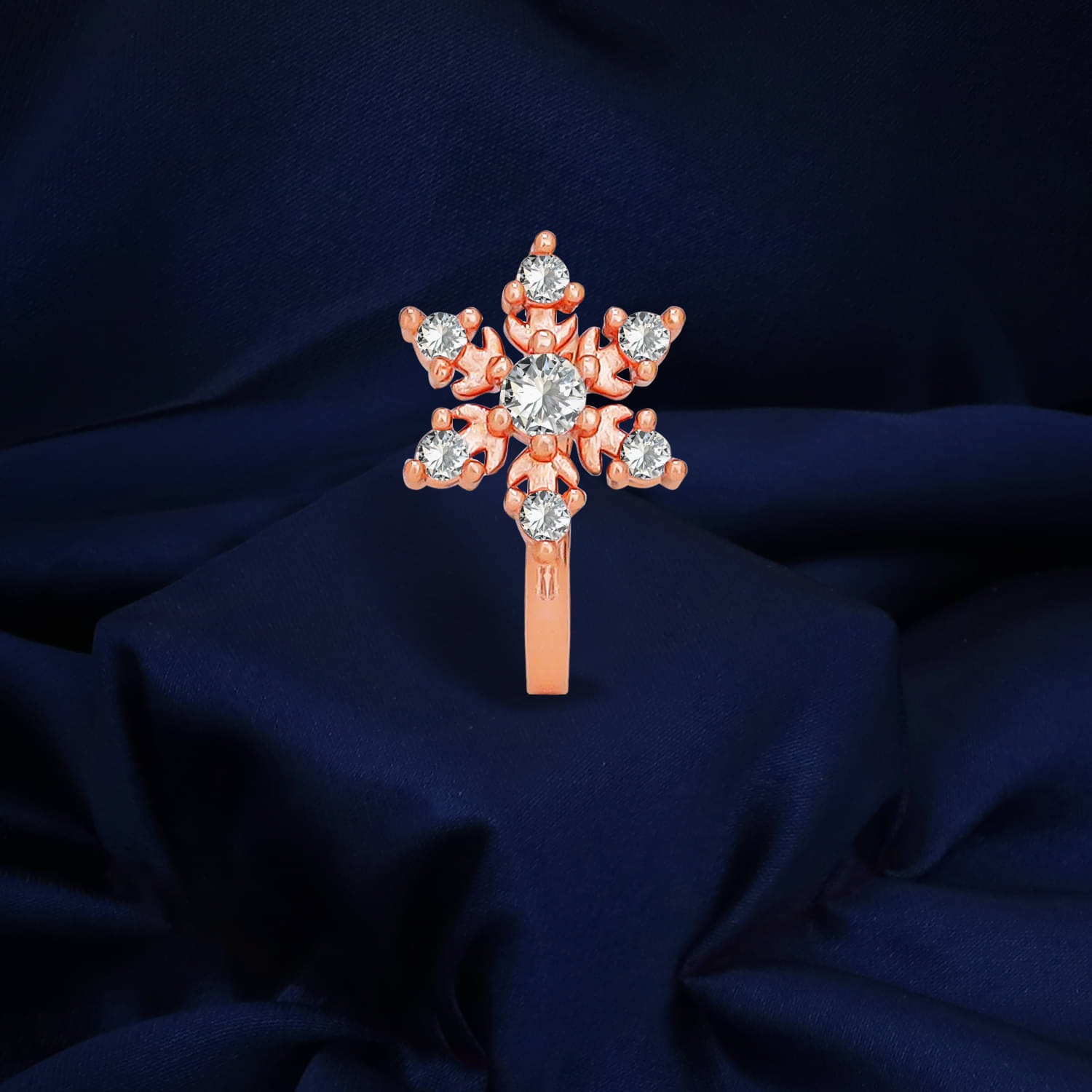 Wester Look Daily Wear Rose Gold Plated AD Stone Nose Rings For Women And Girls Wester Look Daily Wear Rose Gold Plated AD Stone Nose Rings For Women And Girls