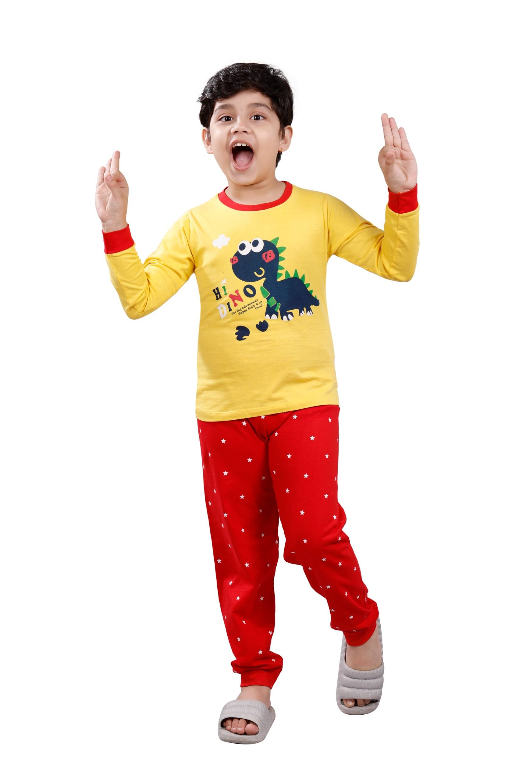 s muktar garments Pack of 1 Baby Boys Cotton T-Shirt & Pants Set ( Multicolor )     			s muktar garments Pack of 1 Baby Boys Cotton T-Shirt & Pants Set ( Multicolor )