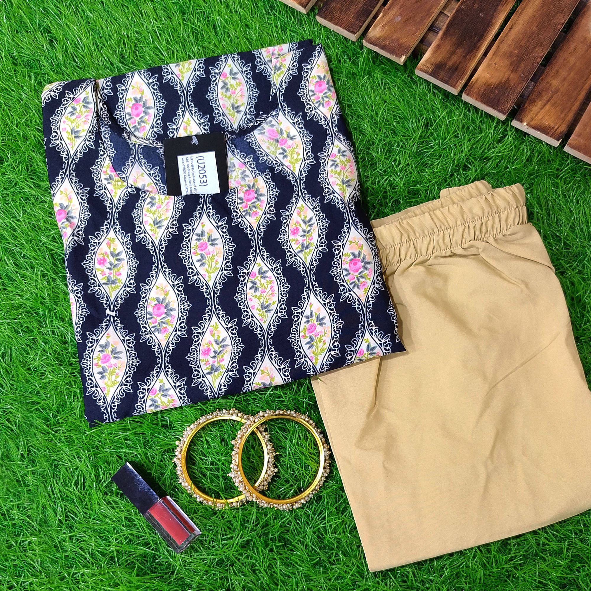 1 Stop Fashion Crepe Printed Kurti With Pants Women's Stitched Salwar Suit - Black ( Pack of 1 )     			1 Stop Fashion Crepe Printed Kurti With Pants Women's Stitched Salwar Suit - Black ( Pack of 1 )