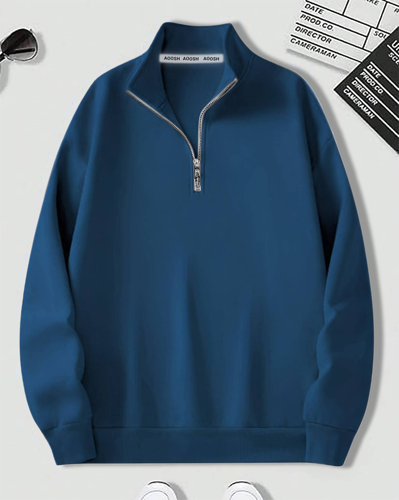 AOOSH Fleece High Neck Men's Sweatshirt - Teal Blue ( Pack of 1 )     			AOOSH Fleece High Neck Men's Sweatshirt - Teal Blue ( Pack of 1 )