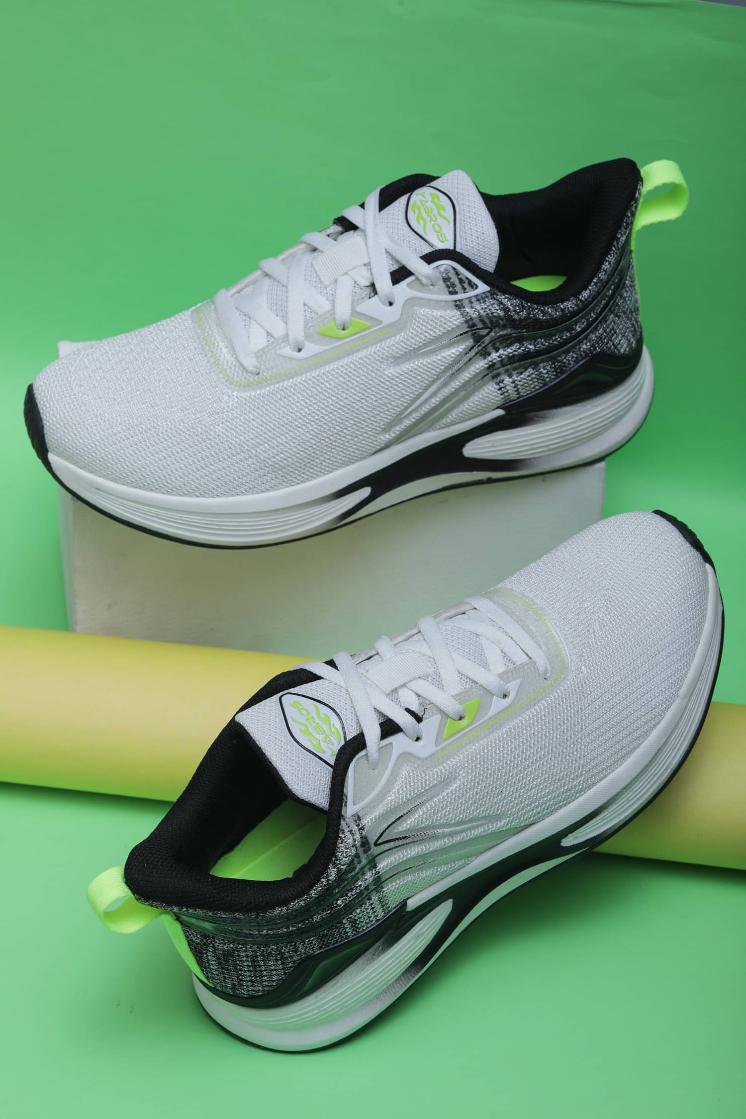     			Abros White Men's Sports Running Shoes