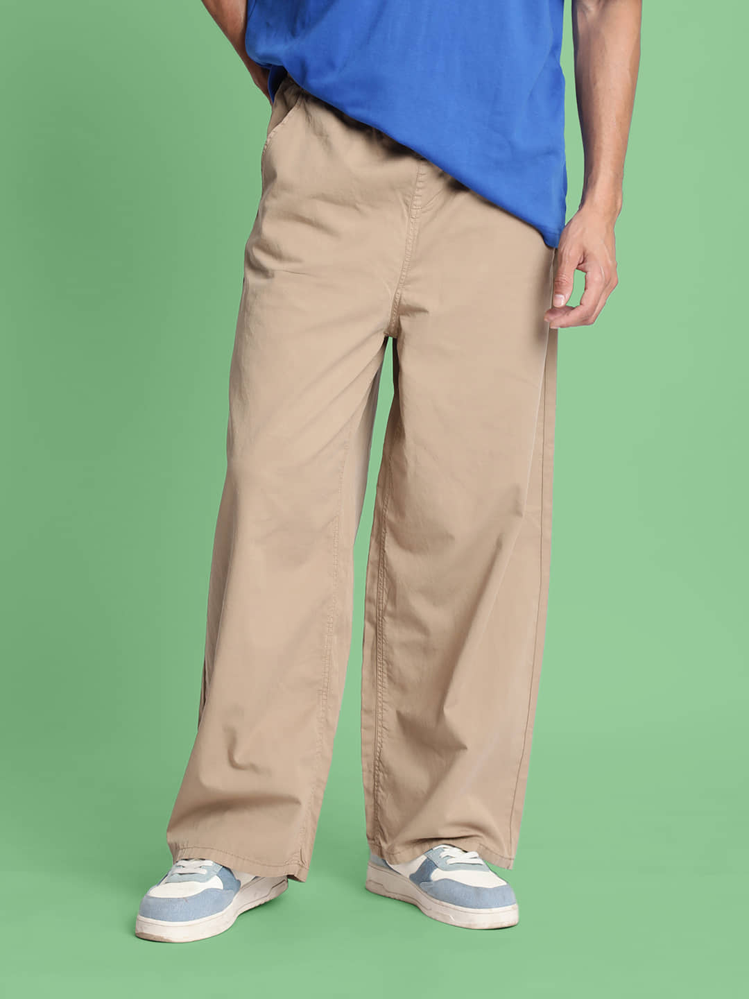 Bene Kleed Baggy Flat Men's Cargos - Beige ( Pack of 1 ) - Trousers | Buy online on ZillyBuy
