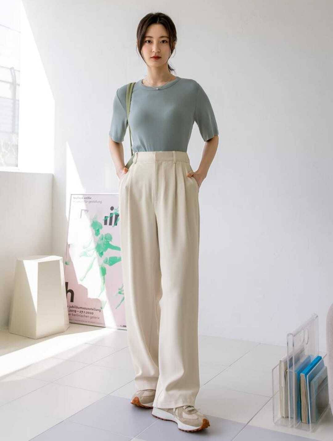     			Broadstar Pack of 1 Polyester Baggy Women's Casual Pants ( Beige )