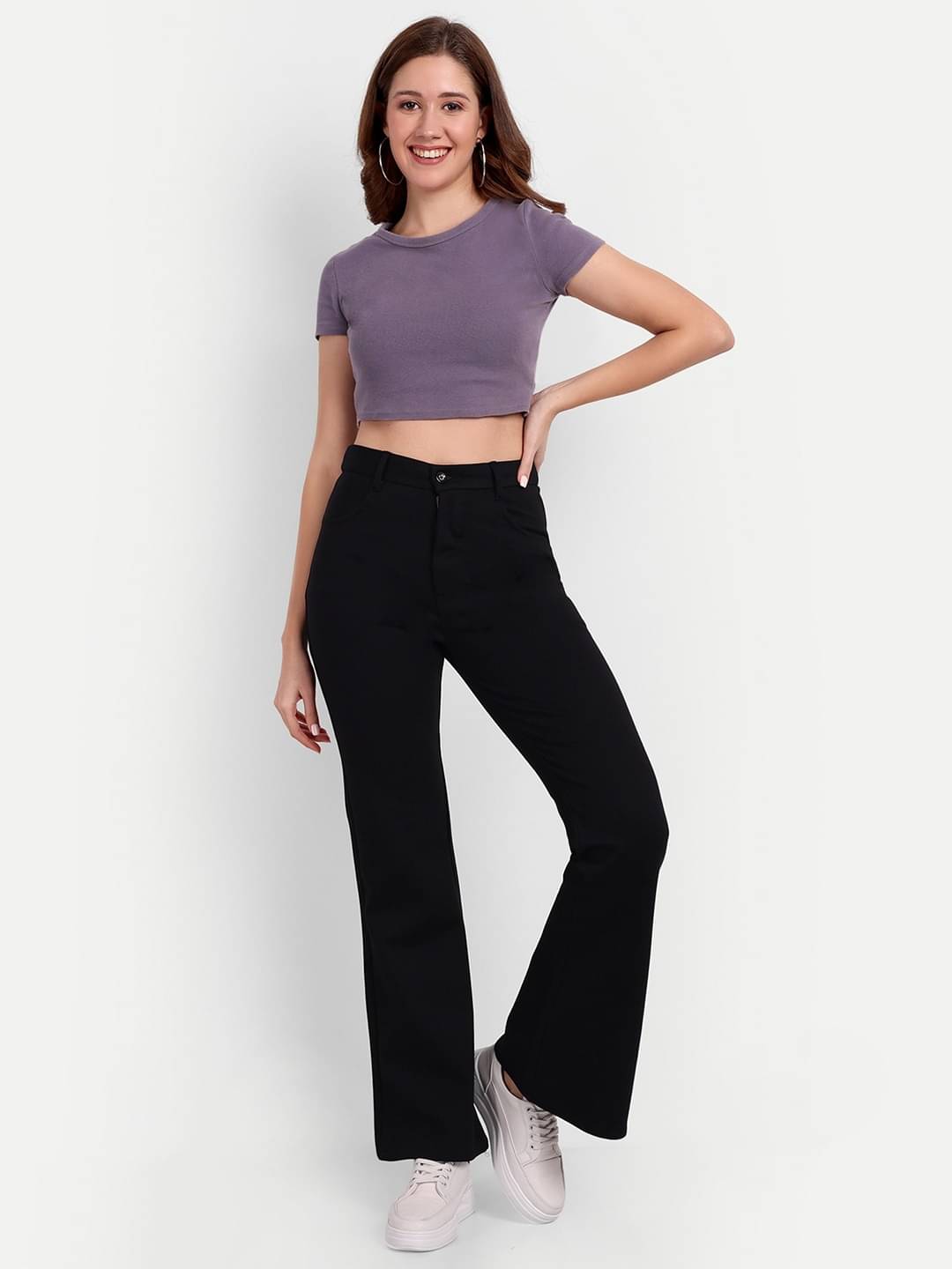     			Broadstar Pack of 1 Polyester Bootcut Women's Bootcut Pants ( Black )