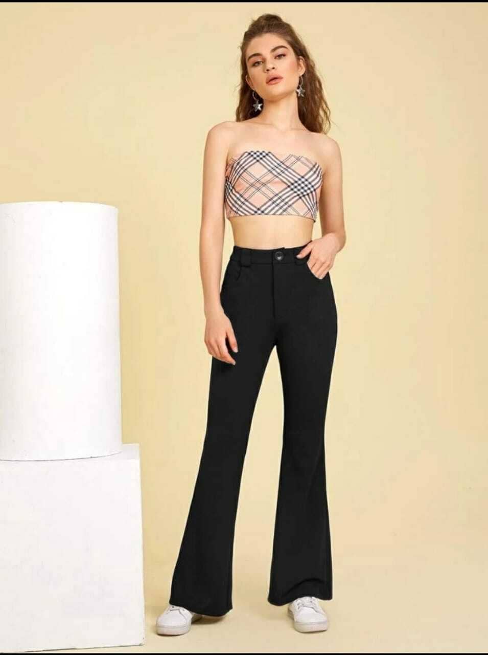 Broadstar Pack of 1 Polyester Bootcut Women's Bootcut Pants ( Black ) - Trousers | Buy online on ZillyBuy