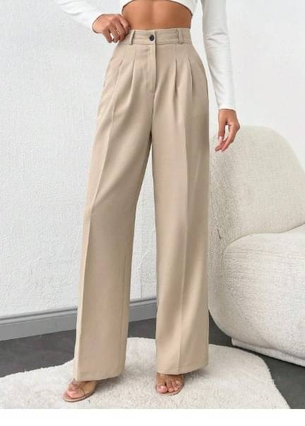     			Broadstar Pack of 1 Polyester Straight Women's Casual Pants ( Beige )