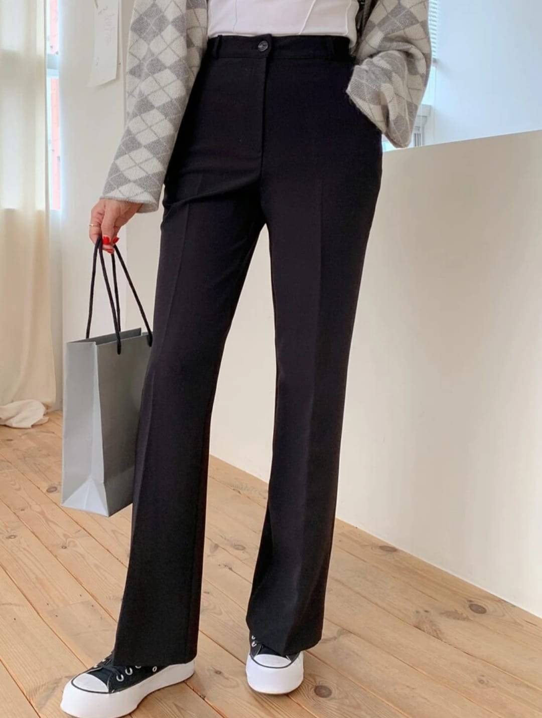     			Broadstar Pack of 1 Polyester Straight Women's Casual Pants ( Black )