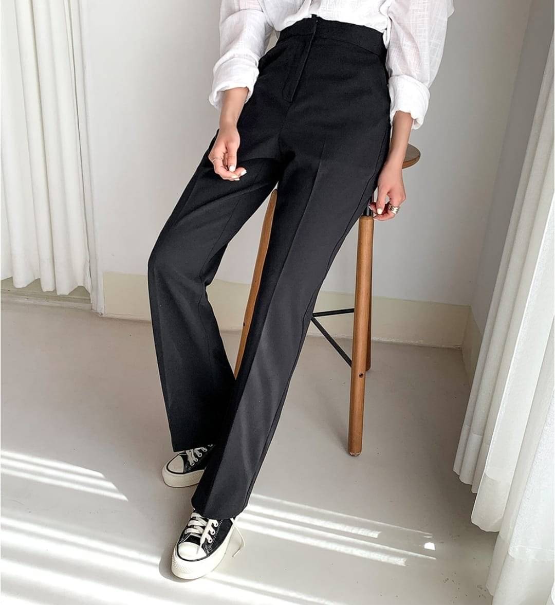     			Broadstar Pack of 1 Polyester Straight Women's Casual Pants ( Black )