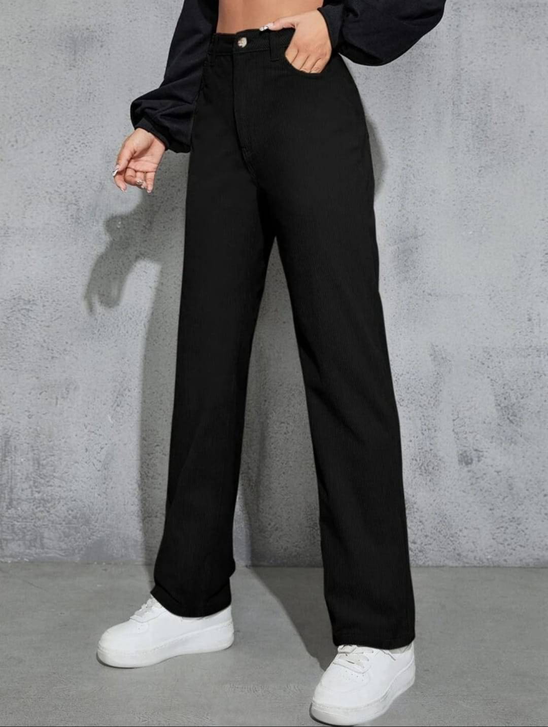     			Broadstar Pack of 1 Polyester Straight Women's Casual Pants ( Black )