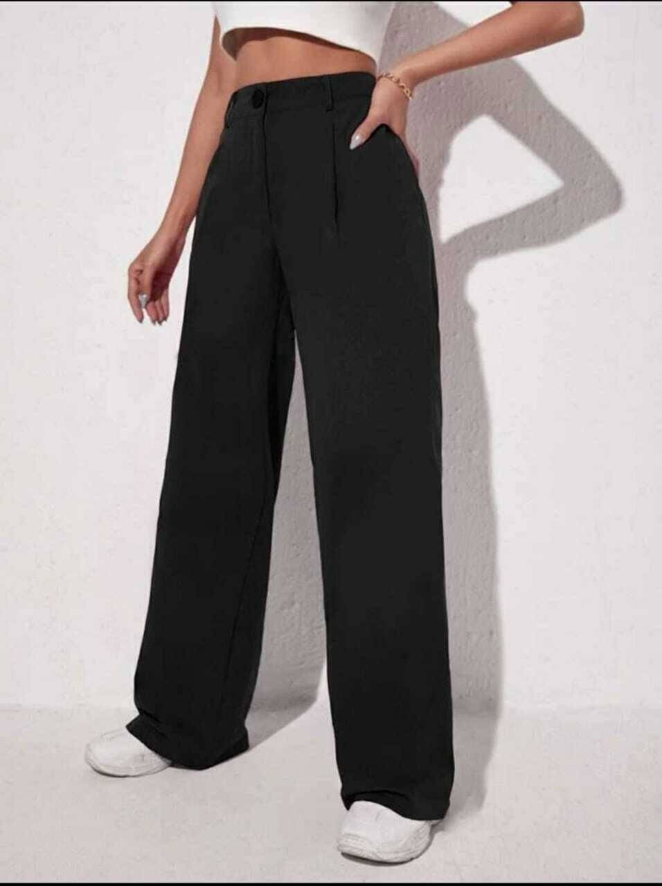     			Broadstar Pack of 1 Polyester Straight Women's Casual Pants ( Black )