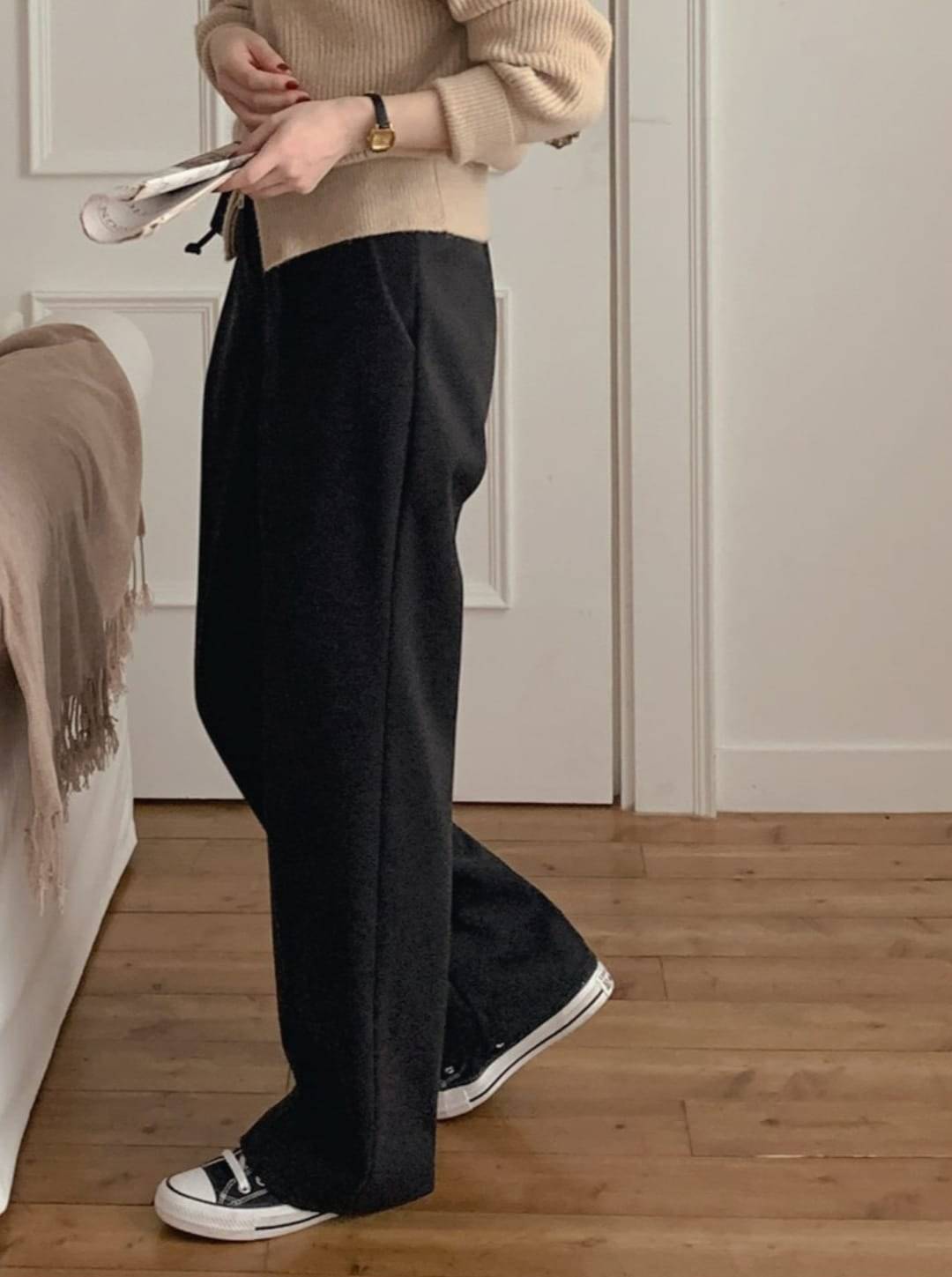     			Broadstar Pack of 1 Polyester Straight Women's Casual Pants ( Black )