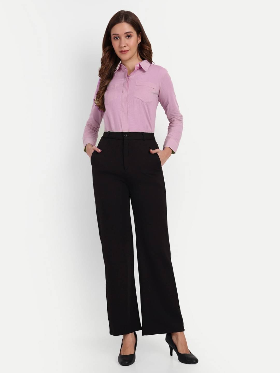     			Broadstar Pack of 1 Polyester Straight Women's Casual Pants ( Black )