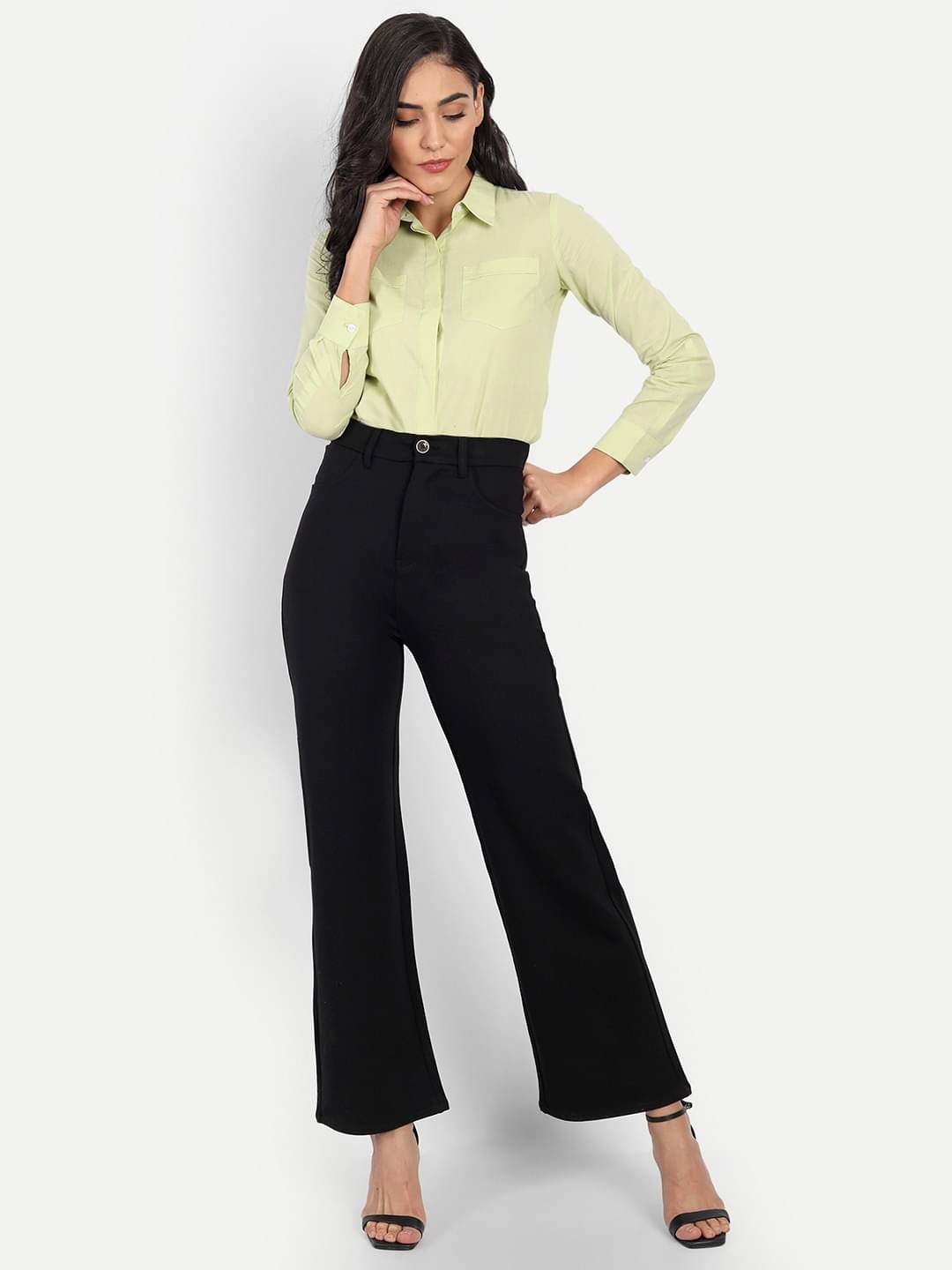     			Broadstar Pack of 1 Polyester Straight Women's Casual Pants ( Black )
