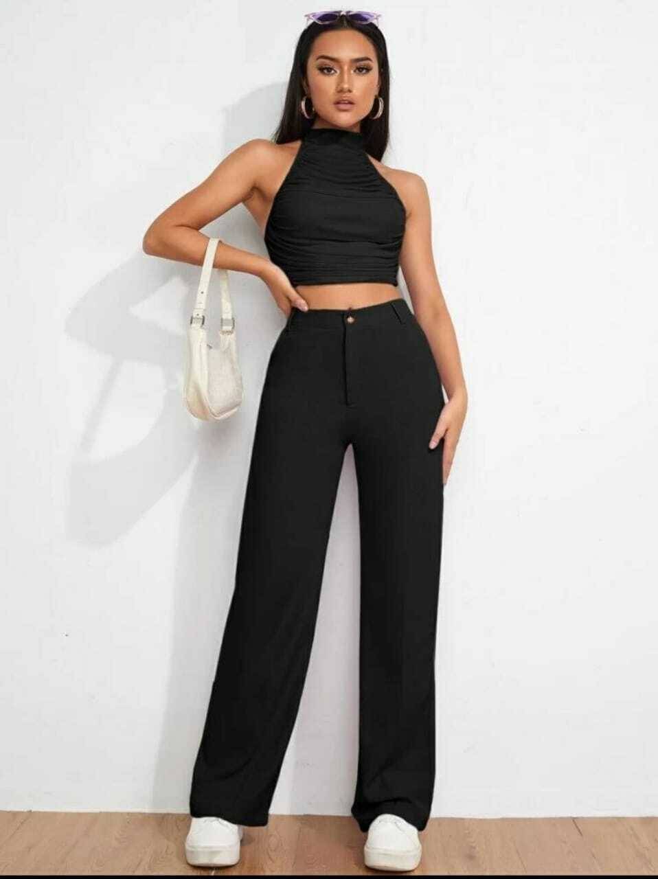     			Broadstar Pack of 1 Polyester Straight Women's Casual Pants ( Black )