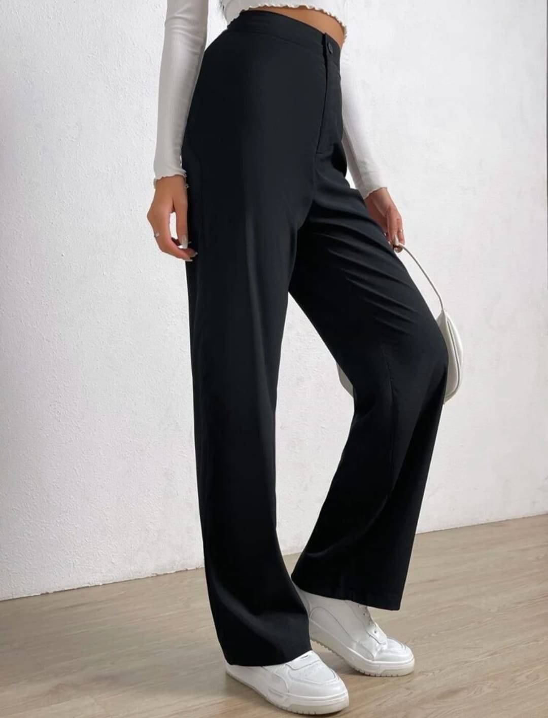     			Broadstar Pack of 1 Polyester Straight Women's Casual Pants ( Black )